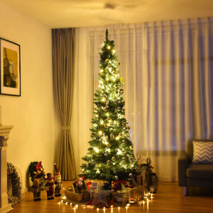PVC Artificial Slim Pencil Christmas Tree-7' view 3