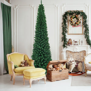 PVC Artificial Slim Pencil Christmas Tree-9' view 2