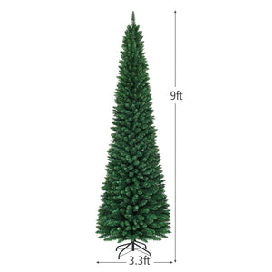 PVC Artificial Slim Pencil Christmas Tree-9' view 4