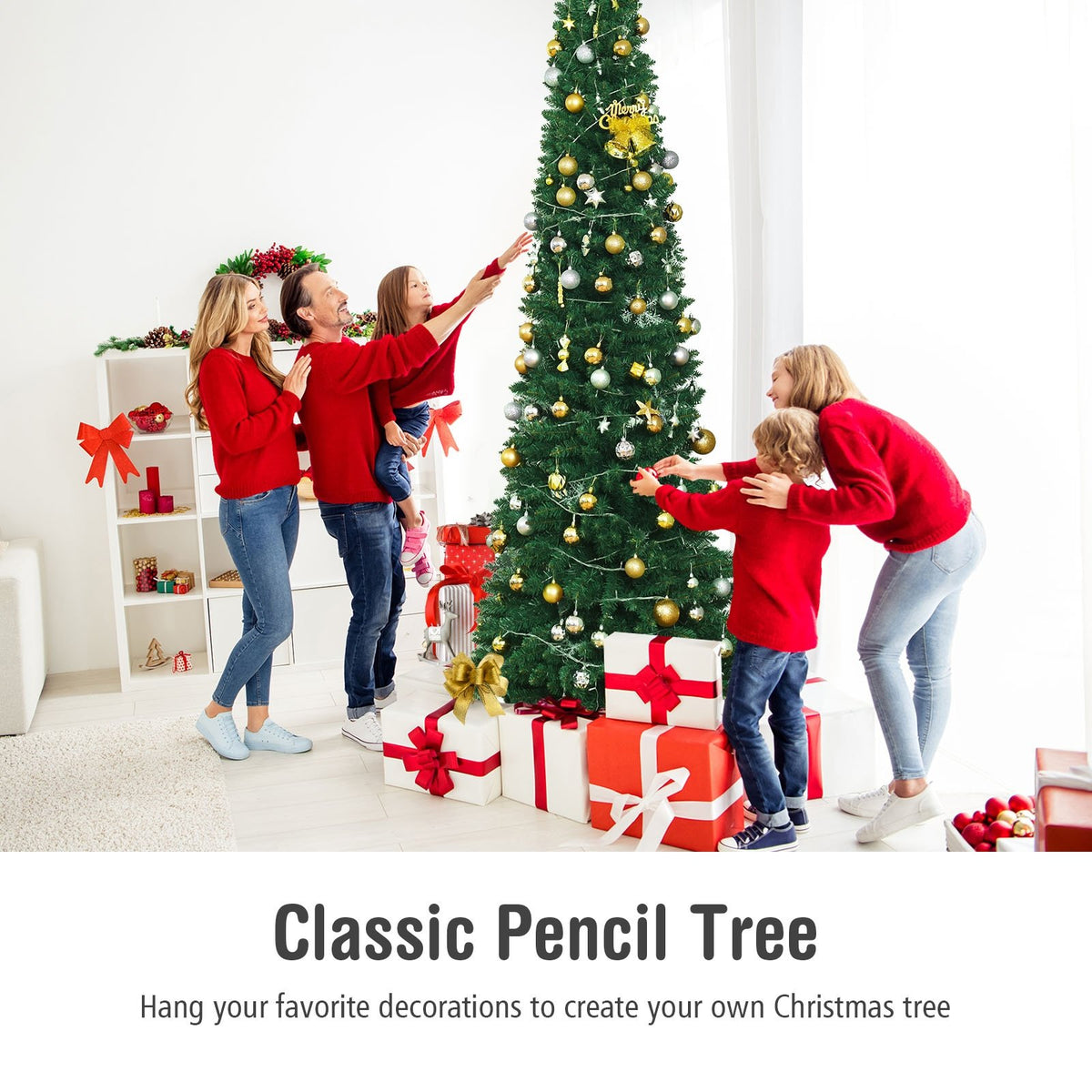 PVC Artificial Slim Pencil Christmas Tree-9' view 5