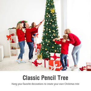 PVC Artificial Slim Pencil Christmas Tree-9' view 5