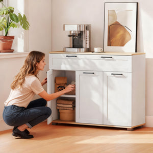 Sideboard Buffet Cabinet, Modern 40" Coffee Bar Cabinet with Wide Drawer, 3 Doors and 2 Adjustable Shelves – view 13