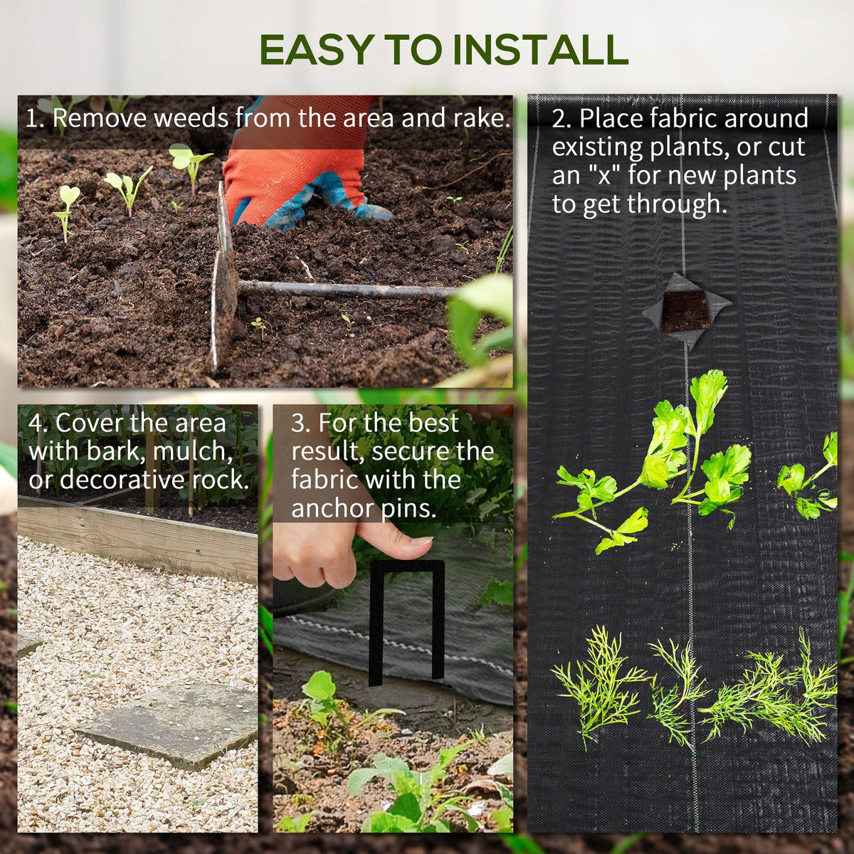 3ftx300ft Landscape Fabric, 4.6OZ Gardener Premium Weed Barrier Durable & Heavy-Duty Weed Block Gardening Mat, Easy Setup & Superior Weed Control Convenient Design