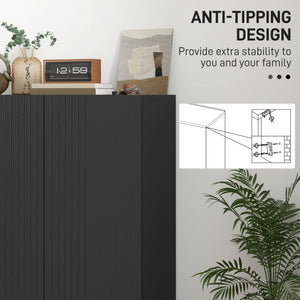 Shoe Storage Cabinet with Adjustable Shelves and Soft-Close Hinges, for 15-20 Pairs of Shoes, Black – view 6