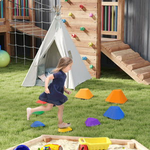 Qaba 6PCs Non-Slip Stackable Kids Stepping Stones, Heart-Shaped