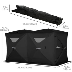 5-8 Person Pop-up Ice Fishing Shelter, Portable Ice Fishing Tent, Blue – view 9