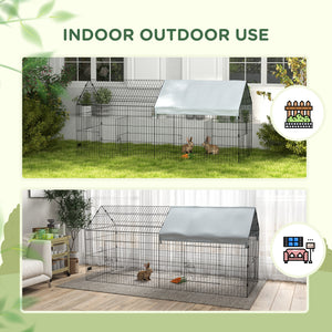 73" Small Animal Cage with Roof, Indoor/Outdoor Use,  for Chicken, Rabbits, Chinchillas