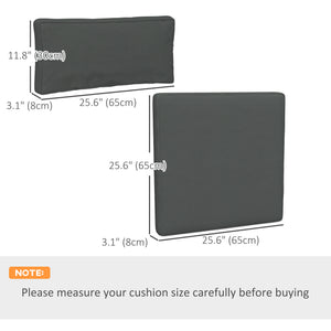 Replacement Cushions for Rattan Furniture, 14 Piece Outdoor Seat Cushion Pad for Patio Set, 7 Seat and 7 Back, Grey