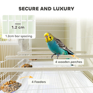 18" H Bird Cage, Large Parakeet Cage for Budgie, Lovebird, Canary, Finches with Divider, Black – view 18