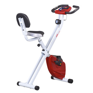 Soozier Foldable Indoor Stationary Bike with 8 Levels of Magnetic Resistance, Exercise Bike for Cardio Workout