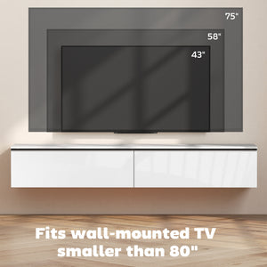 Wall Mounted TV Stand, Floating TV Cabinet with Storage, for TVs up to 70", High Gloss Effect – view 33