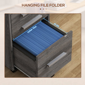 3 Drawer File Cabinet with Lock and Edged Top, Lockable Filing Cabinet on Wheels for Letter and A4 Size – view 18