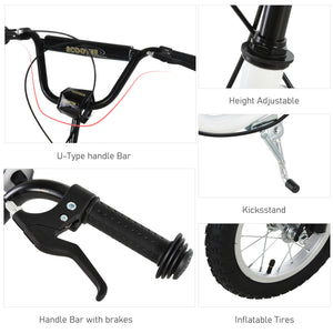 Aosom Dual Brakes Kick Scooter 12-Inch Inflatable Front Wheel Ride On Toy for Age 5+