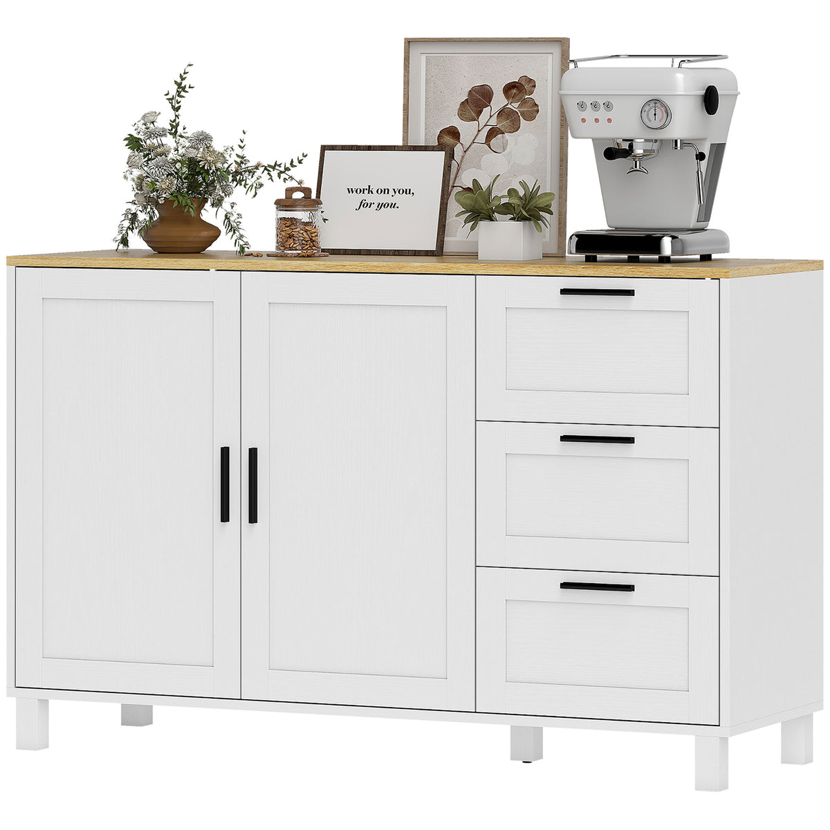 Buffet Cabinet with Soft-Close Doors, Modern Sideboard with 3 Drawers for Living Room, Kitchen – view 8
