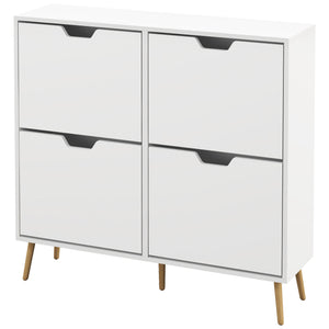 Shoe Storage Cabinet with 4 Flip Drawers and Adjustable Shelf, Shoe Cabinet for 8-16 Pairs of Shoes, Black – view 15