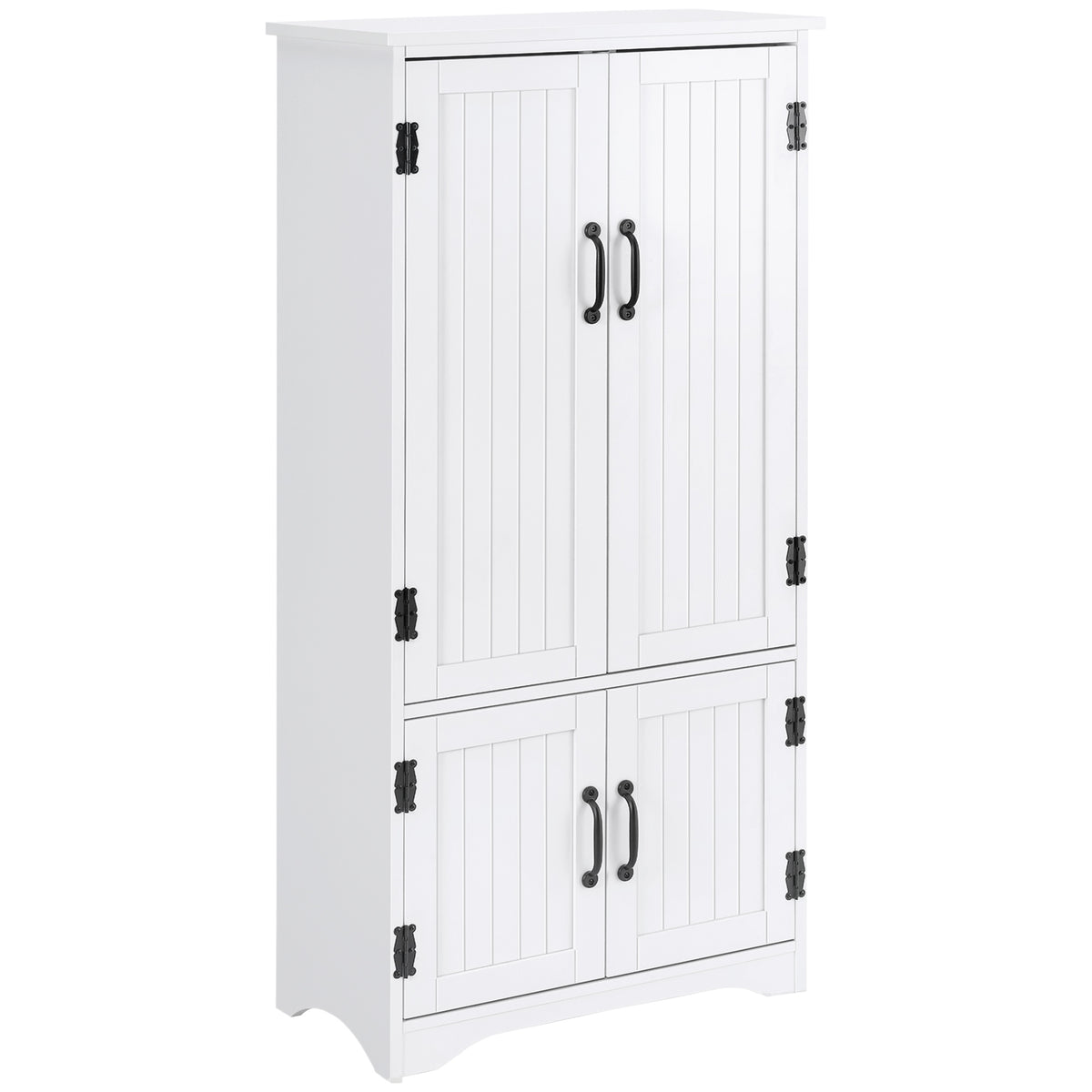48" 4-Door Storage Cabinet Multi-Storey Large Space Pantry with Adjustable Shelves Black – view 29