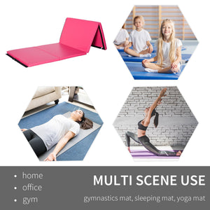 Soozier 4'x10'x2" Folding Gymnastics Tumbling Mat, Exercise Mat with Carrying Handles for Yoga, MMA, Martial Arts, Dark
