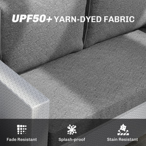 Outdoor Seat Cushions with Backrest, Loveseat Double Sofa Outdoor Furniture Cushions, Beige – view 18