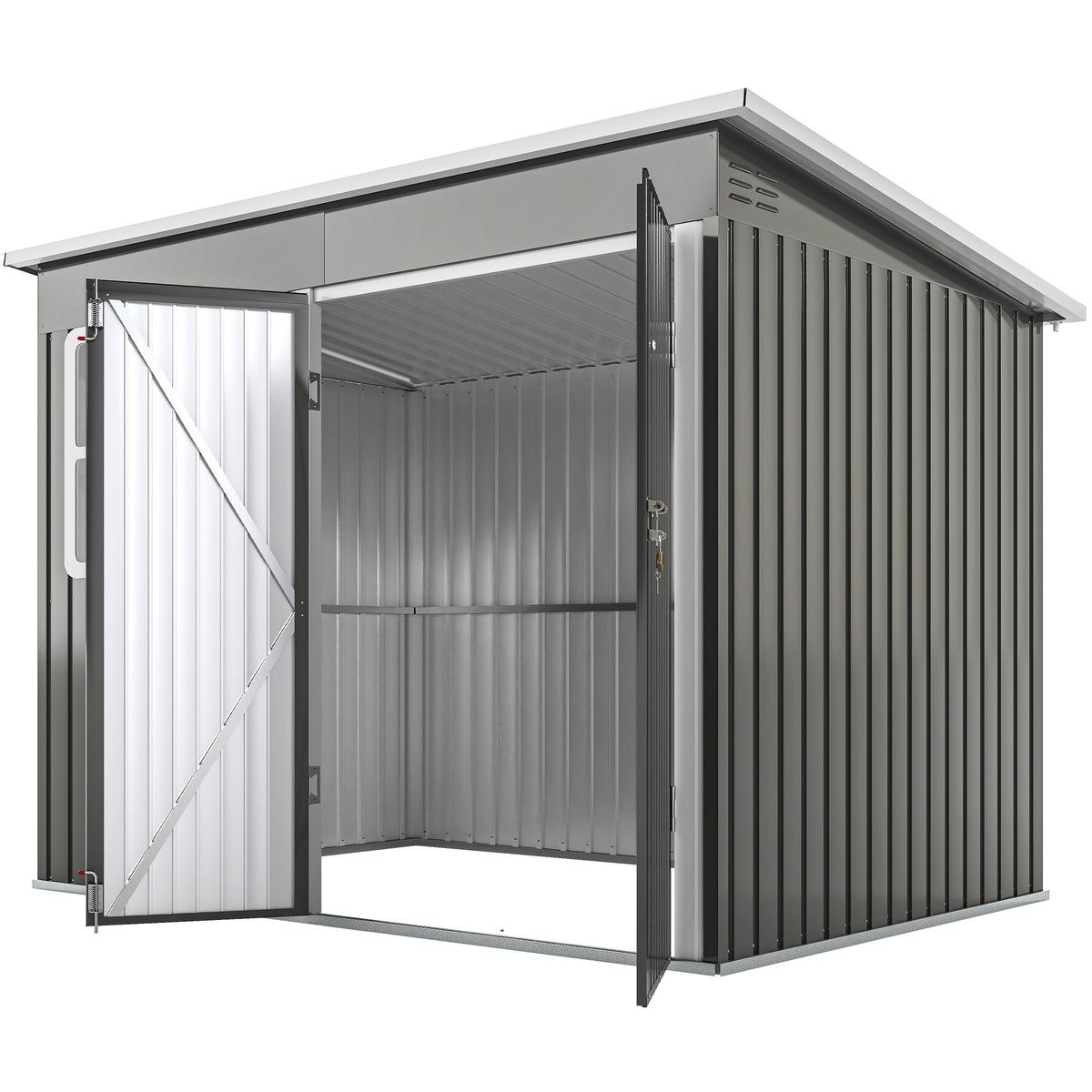 8.5' x 6' Galvanised Steel Outdoor Storage Shed, Garden Shed with Window – view 8