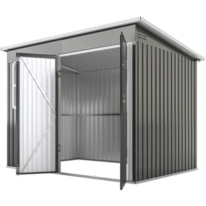8.5' x 6' Galvanised Steel Outdoor Storage Shed, Garden Shed with Window – view 8