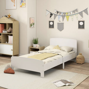 Qaba Toddler Bed Frame with Safety Side Rails for Girls and Boys, Bedroom Furniture