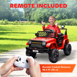 Qaba 12V Ride on Truck, Electric Car for Kids with Remote Control, Suspension, 3 Speeds, USB Music Headlights