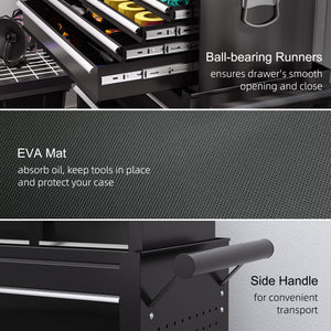 14 Drawer Rolling Tool Chest, Lockable Tool Storage Cabinet with Detachable Top Toolbox, Protective Liner – view 6