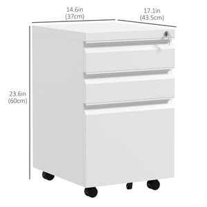 3 Drawer File Cabinet with Lock, Steel Vertical Filing Cabinet with 5 Wheels and Hanging Bar for – view 9