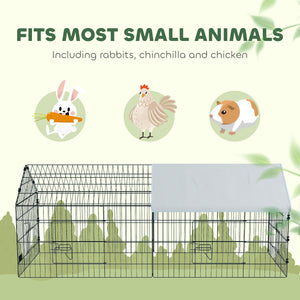 73" Small Animal Cage with Roof, Indoor/Outdoor Use,  for Chicken, Rabbits, Chinchillas
