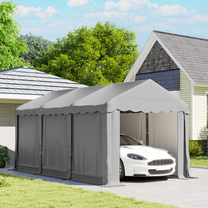 20' x 10' Portable Shed, Outdoor Storage Shed Tent with Roll-up Zipper Door and Removable Sidewalls – view 7