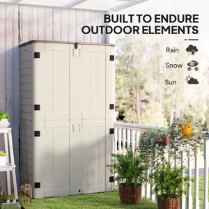 185 Gallon Outdoor Storage Cabinet with Openable Top and Lockable Doors for Lawnmower, Trash Can, Patio Accessories
