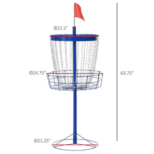 Soozier 24-Chain Portable Practice Basket for Disc Golf Target Stand Easy Assembly & Lightweight Basket w/ Carry Bag Deep Blue