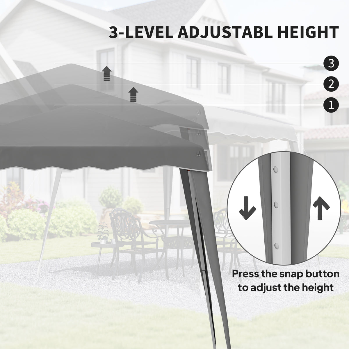 8' x 8' Pop Up Canopy, Outdoor Foldable Tent, Portable Canopy Tent with Carrying Bag for Camping, Party – view 13