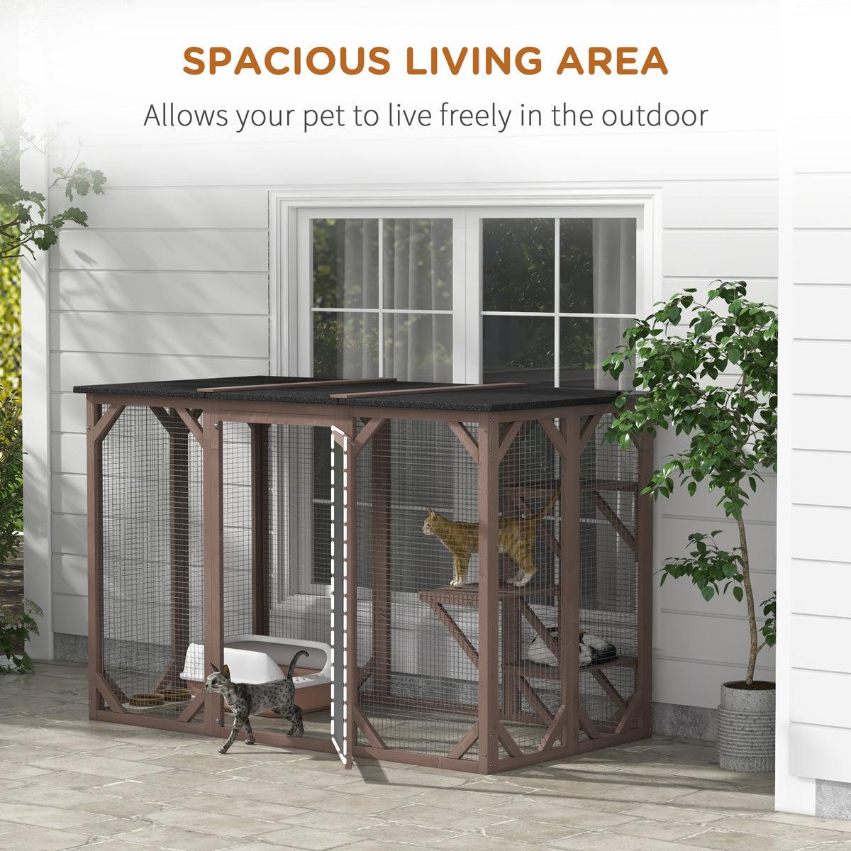 71"L Catio Outdoor Cat Enclosure, Indoor Cat Cage, Pet House, Small Animal Hutch for 1-2 Rabbit, Kitten – view 6