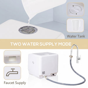 Portable Dishwasher, Counter Dishwasher with 4 Place Settings, 5 Washing Programs, Air-Dry Function, 6L Water Tank