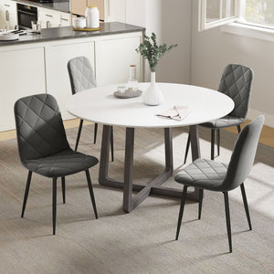 Dining Chairs Set of 4, Upholstered Dining Room Chairs with Steel Legs – view 28