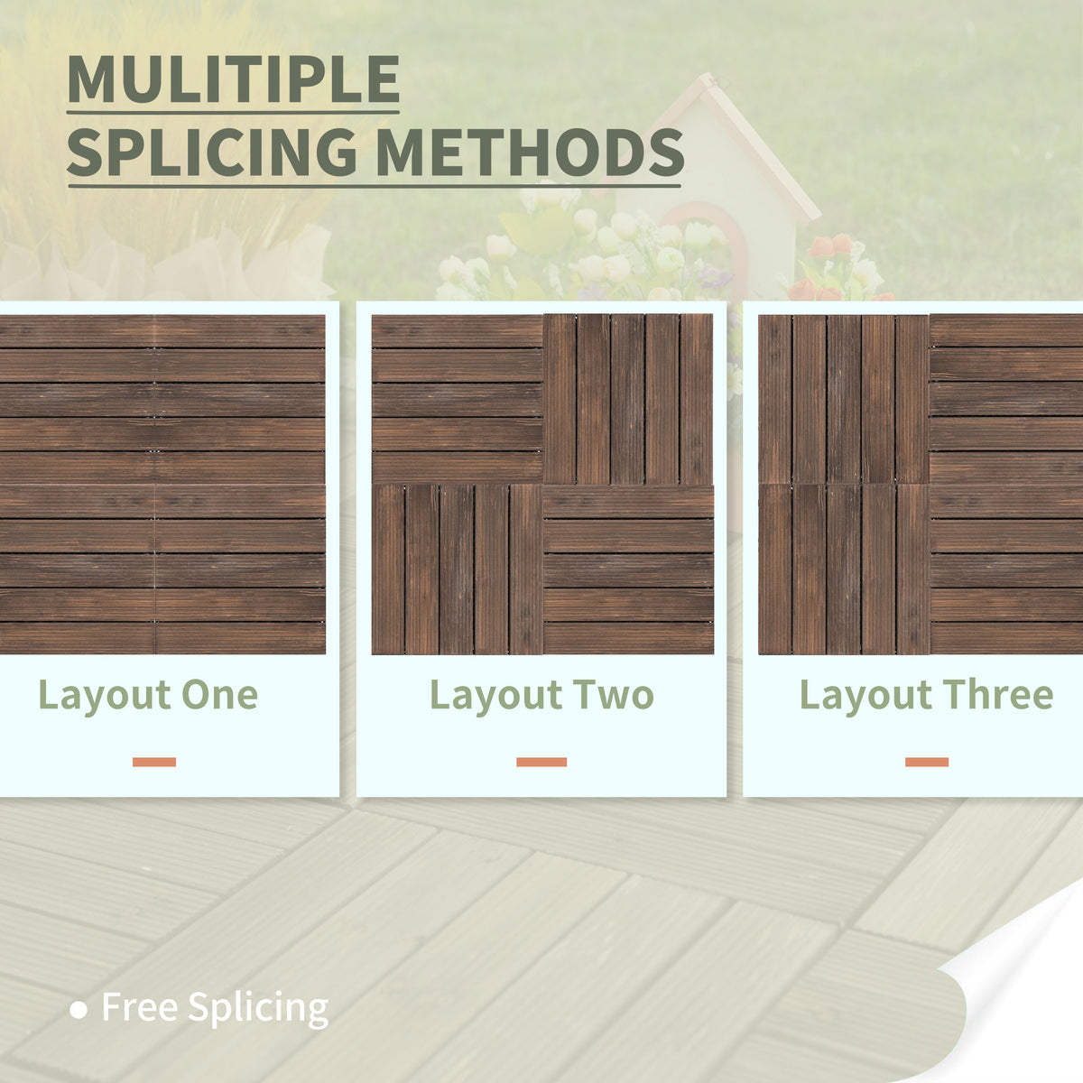 27 Pcs Wood Interlocking Deck Tiles, 12 x 12in Outdoor Flooring Tiles for Indoor and Outdoor Use – view 4