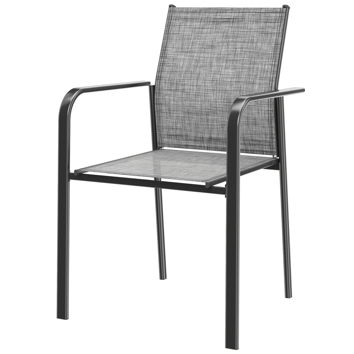 Stackable Patio Chairs Set of 4, Outdoor Dining Chairs with 20" Deep Seat, All Weather Breathable Mesh – view 8