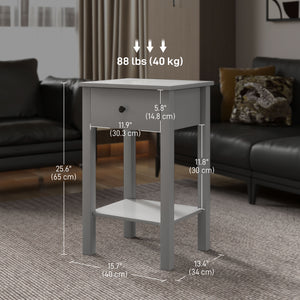 Side Table Set of 2, End Tables with Drawer and Bottom Shelf, 2-tier Nightstand for Bedroom, Living Room – view 16