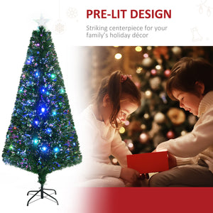 6FT Pre-lit LED Artificial Christmas Tree Scattered Holiday Décor with Stand, Green