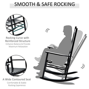 Wooden Porch Rocking Chair Outdoor Patio Rocker Garden Single Leisure Reclining Seat Armchair Natural – view 11