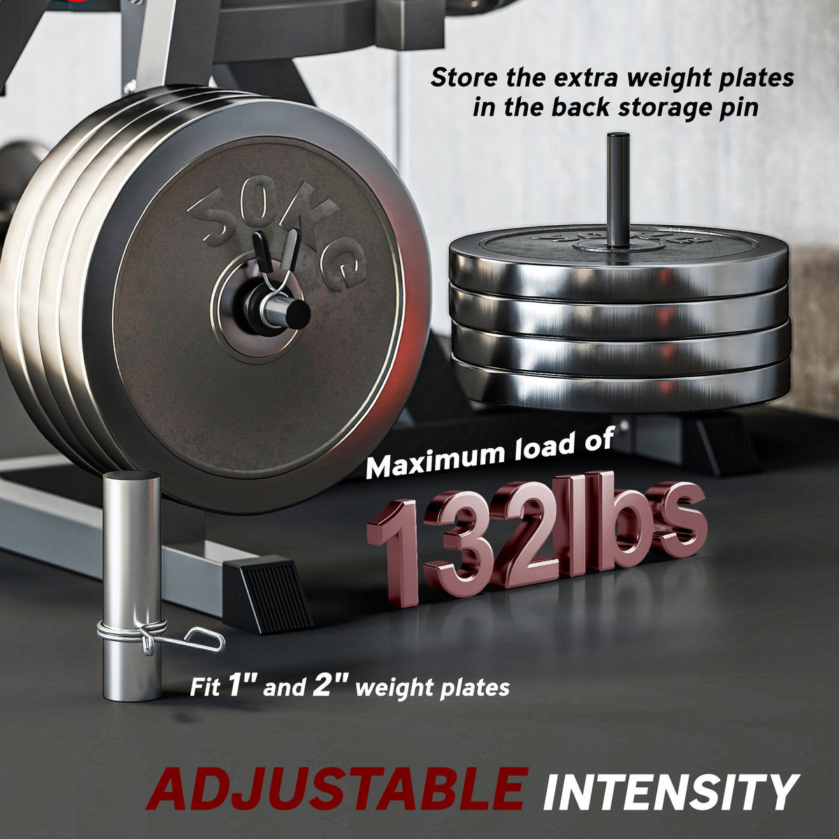 Soozier Leg Extension Machine Adjustable Leg Extension and Curl Machine with Plate Loaded for Leg Extension