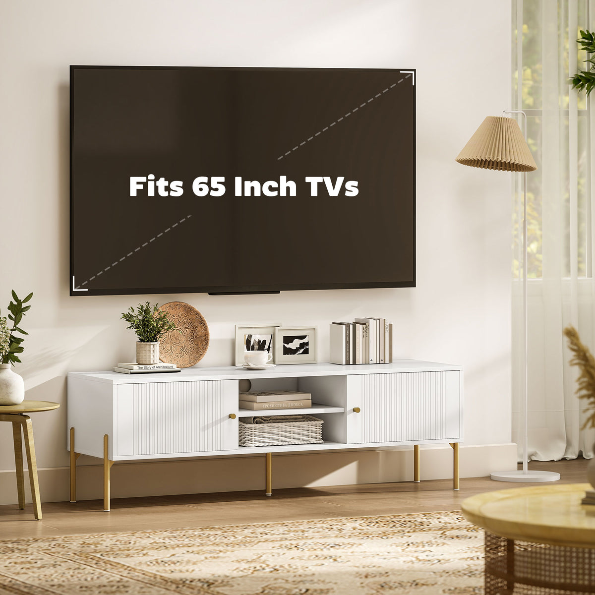 TV Stand for TVs up to 65", Entertainment Center with 2 Open Shelves – view 12