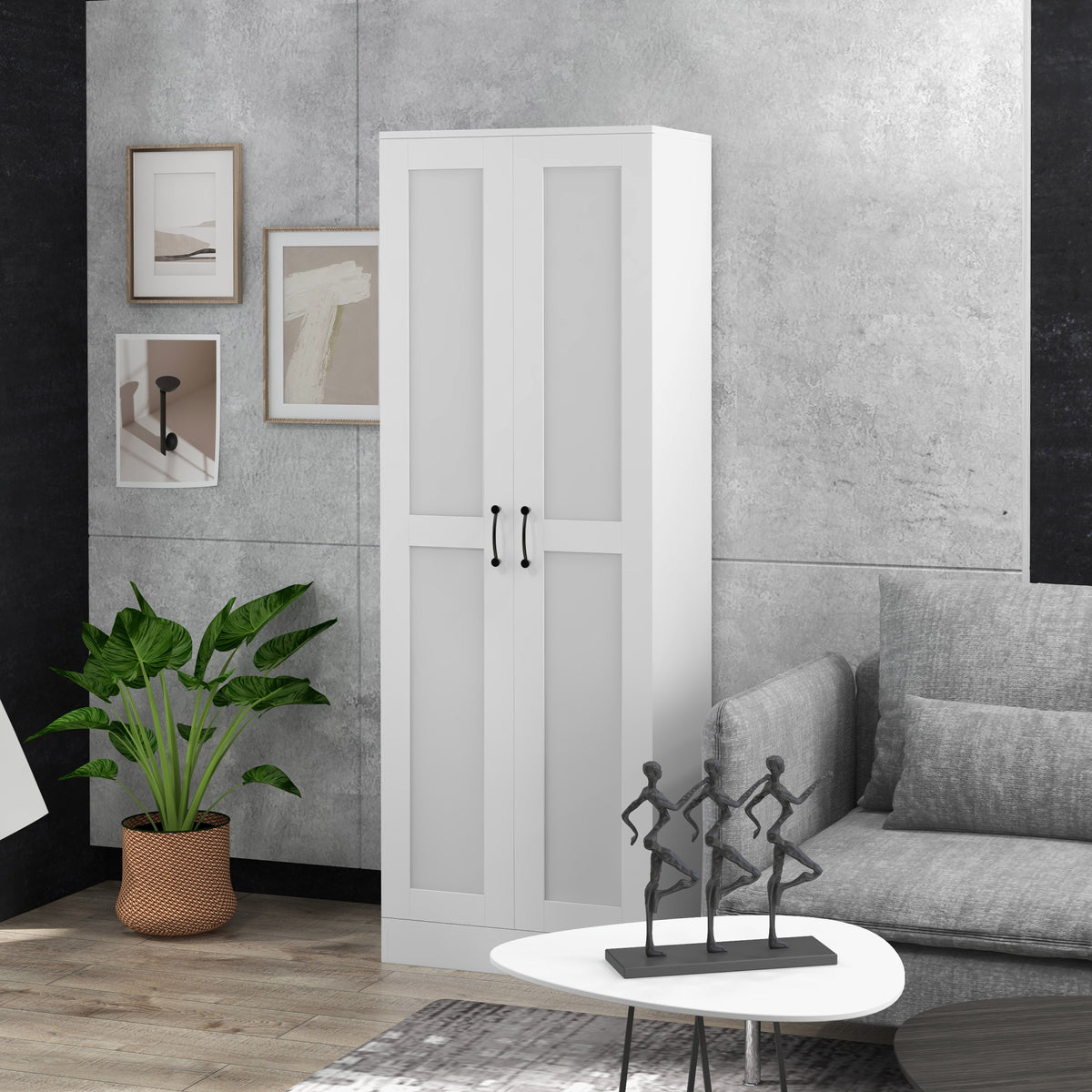 69" Tall Pantry Cabinet with Adjustable Shelves, Modern Kitchen Pantry Cabinet with Soft Close Doors, Black – view 14
