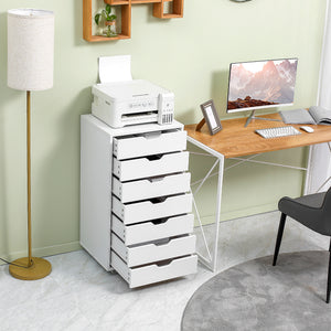 7-drawer Vertical File Cabinet for Home Office, Storage Cabinet with Wheels, 18.7"x15.6"x35.4", Black – view 28