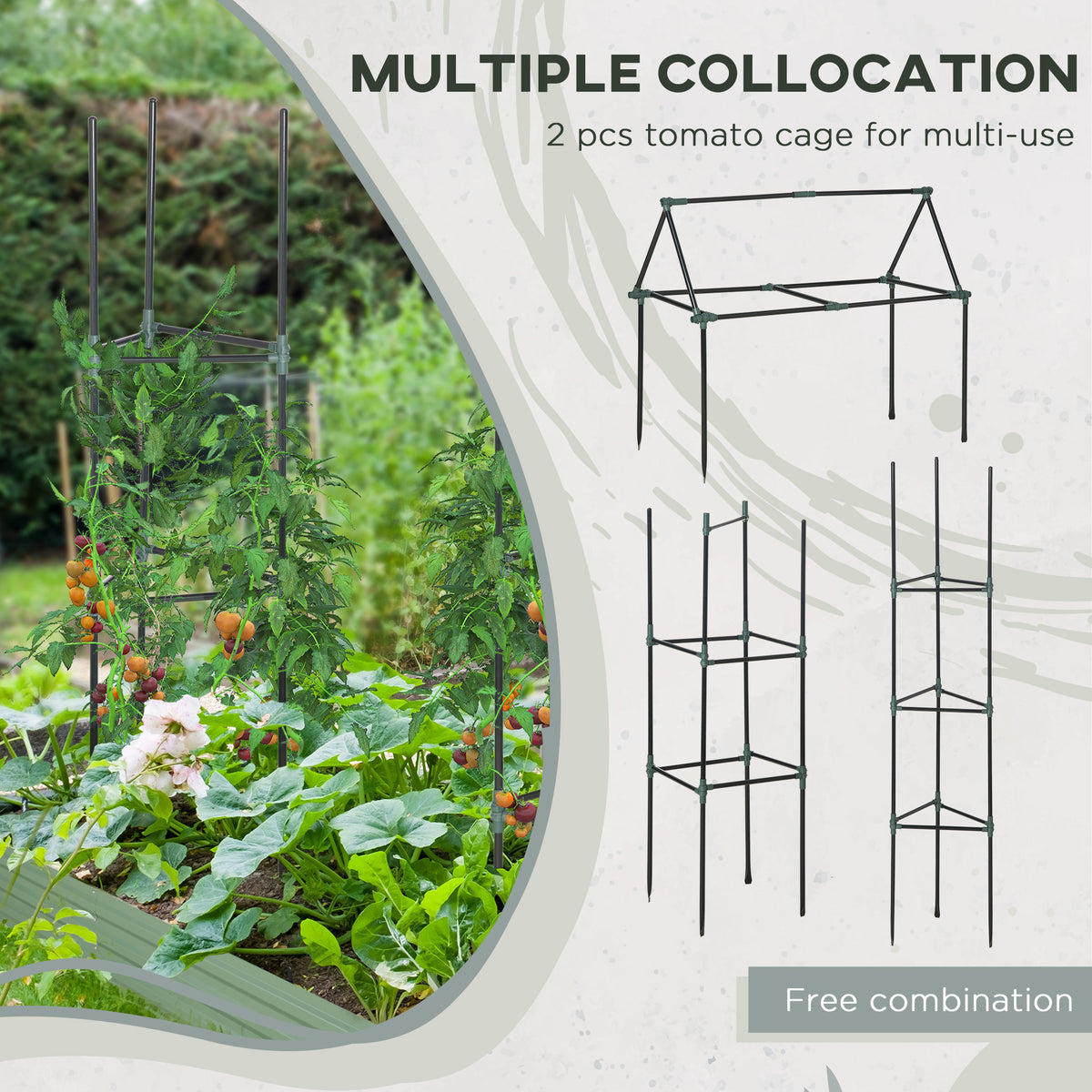 6' x 3' x 1' Raised Garden Bed with 2 Trellis Tomato Cages, Steel Frame Elevated Planter Box, Black – view 19