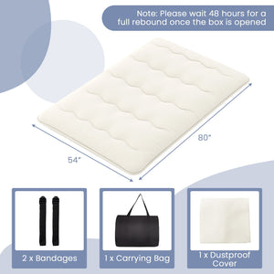 Queen/King/Twin/Full Futon Mattress Floor Sleeping Pad with Washable Cover Beige-Full Size view 4