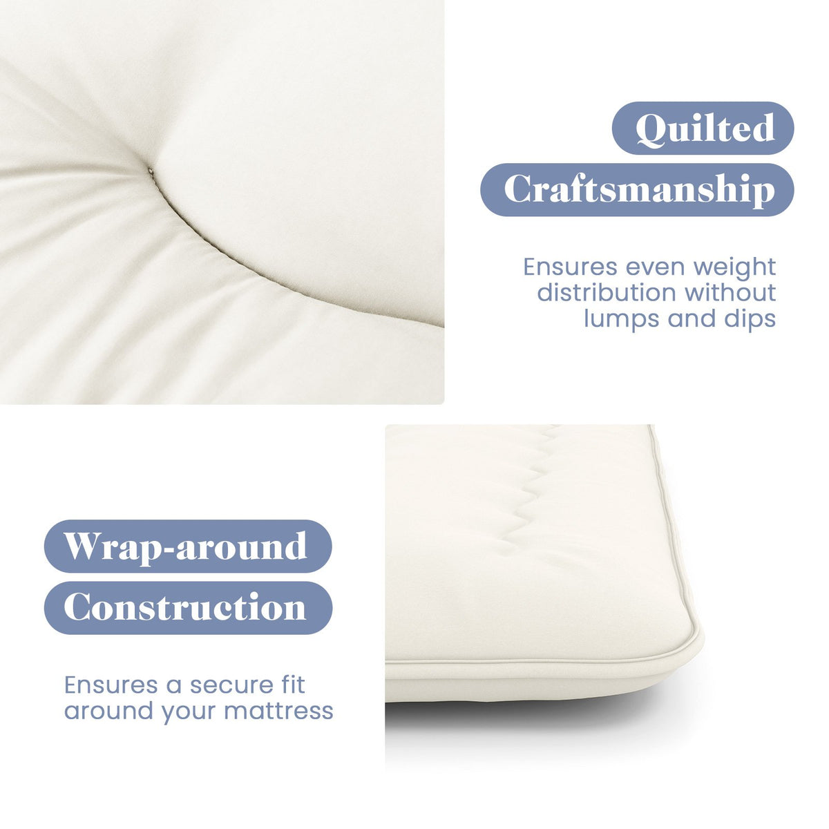 Queen/King/Twin/Full Futon Mattress Floor Sleeping Pad with Washable Cover Beige-Full Size view 9