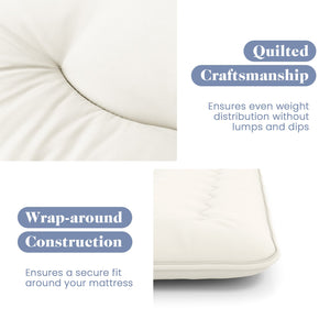 Queen/King/Twin/Full Futon Mattress Floor Sleeping Pad with Washable Cover Beige-Full Size view 9