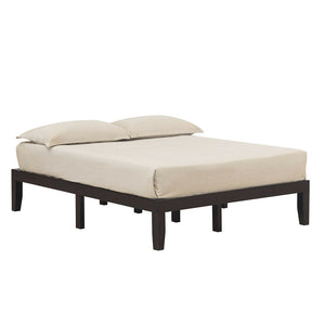 Queen Size 14 Inch Wooden Bed Mattress Frame-Brown view 7